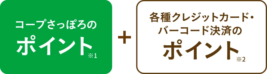 コープさっぽろのポイント、各種クレジットカードやバーコード決済のポイント